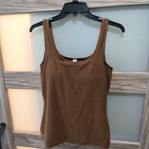 Alo ribbed minimalist tank color cinnamon in size medium